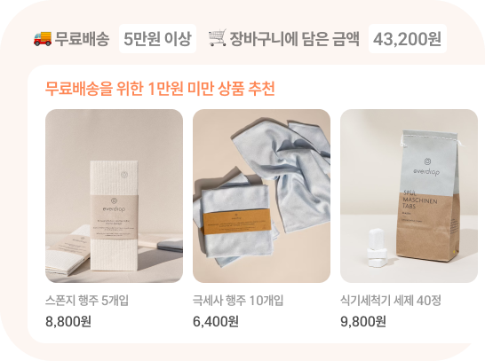 장바구니 금액별 맞춤형 추천